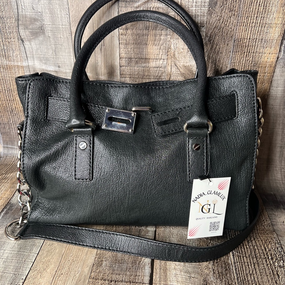 Michael Kors black soft leather Hamilton Satchel Handbag - Picture 2 of 15